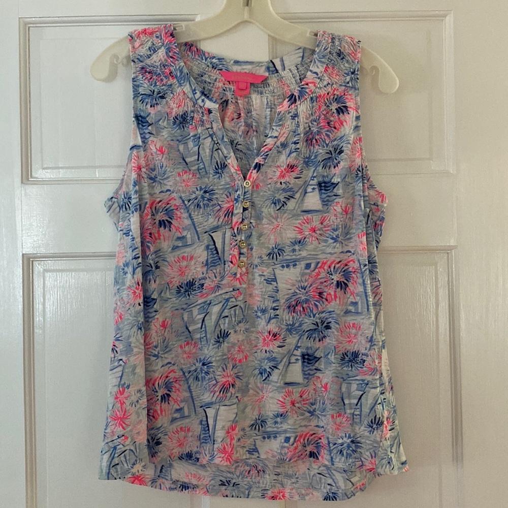 Lilly Pulitzer size medium knit tank VGUC July 4th print